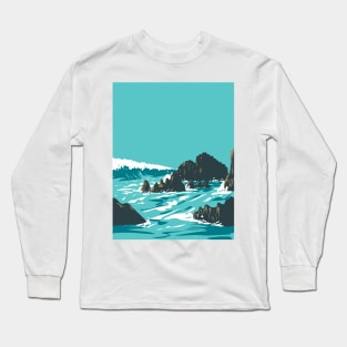 Rockpile Beach in Heisler Park Laguna Beach California WPA Poster Art Long Sleeve T-Shirt